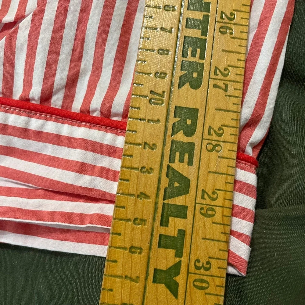 J.Crew Pajama Set Womens Medium Red White Striped Cotton Long Sleeve Sleepwear